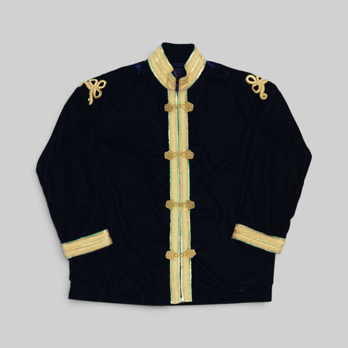 Kaftan en velours avec bordure dorée