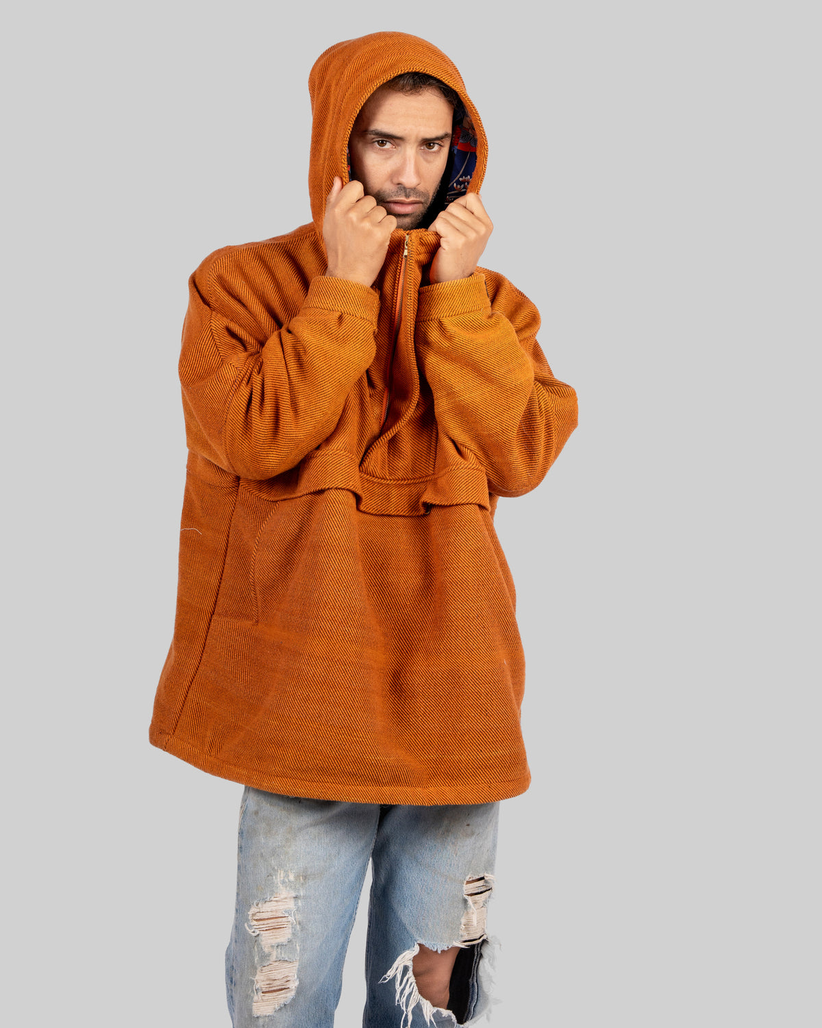 Veste anorak tissée à la main