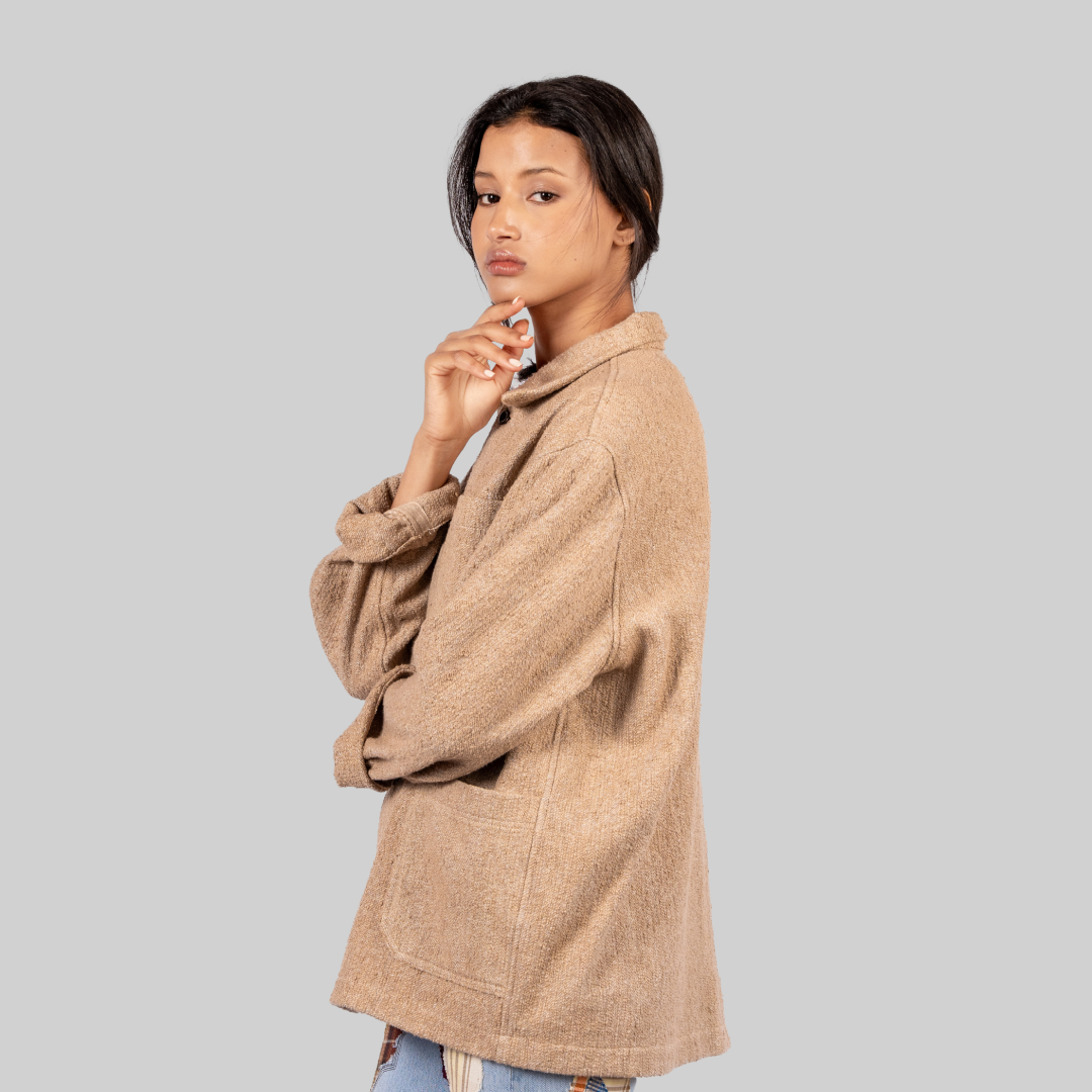 Handwoven Beige Workshirt