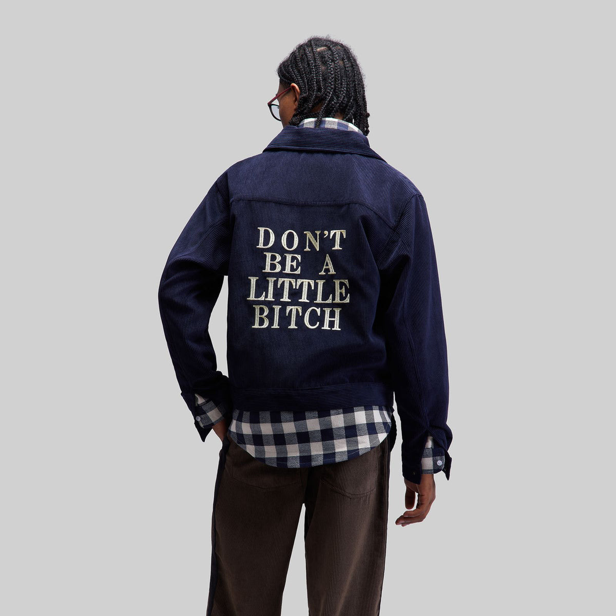 Veste en velours côtelé "Ne sois pas une petite salope" — PDV
