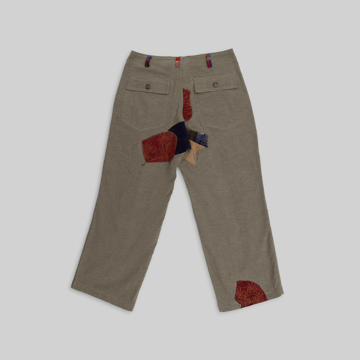 Pantalon à patchwork tissé main