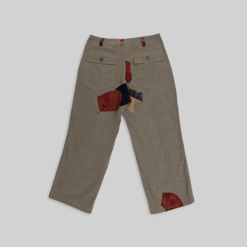 Pantalon à patchwork tissé main