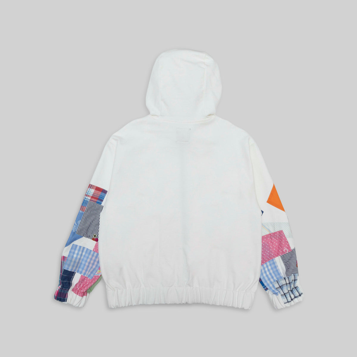 Zip Hoodie with Vintage Patchwork Sleeves