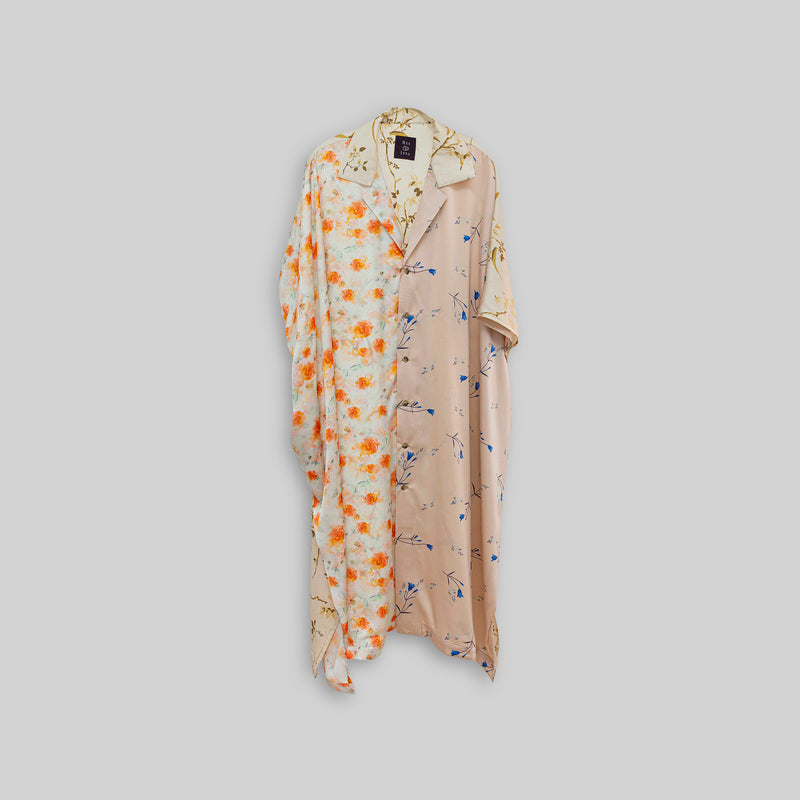 Silk Open Collar Kaftan