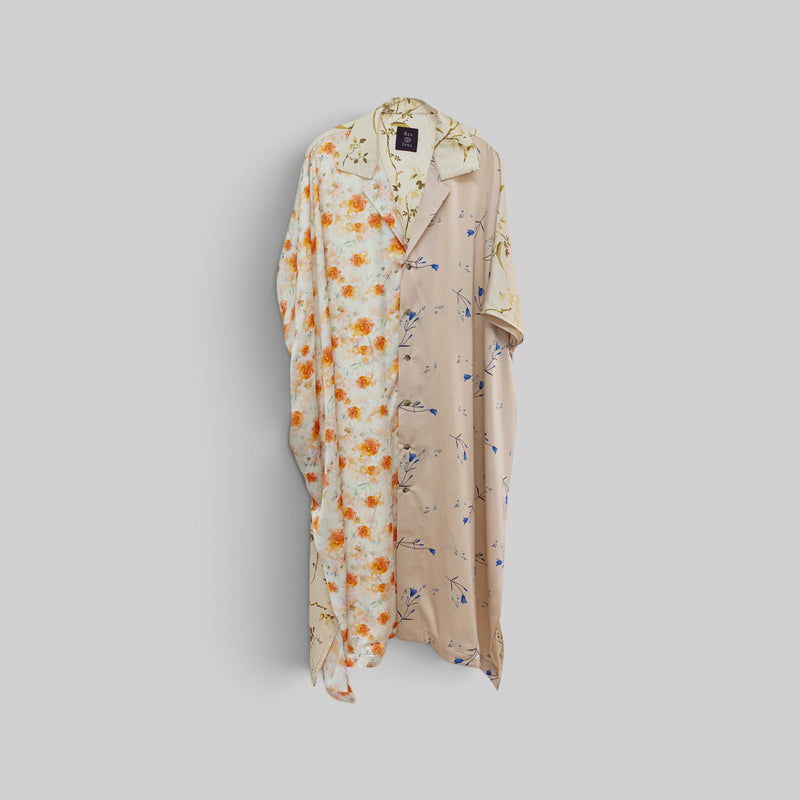 Kaftan à col ouvert en soie