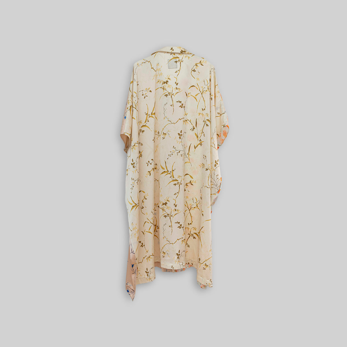 Silk Open Collar Kaftan