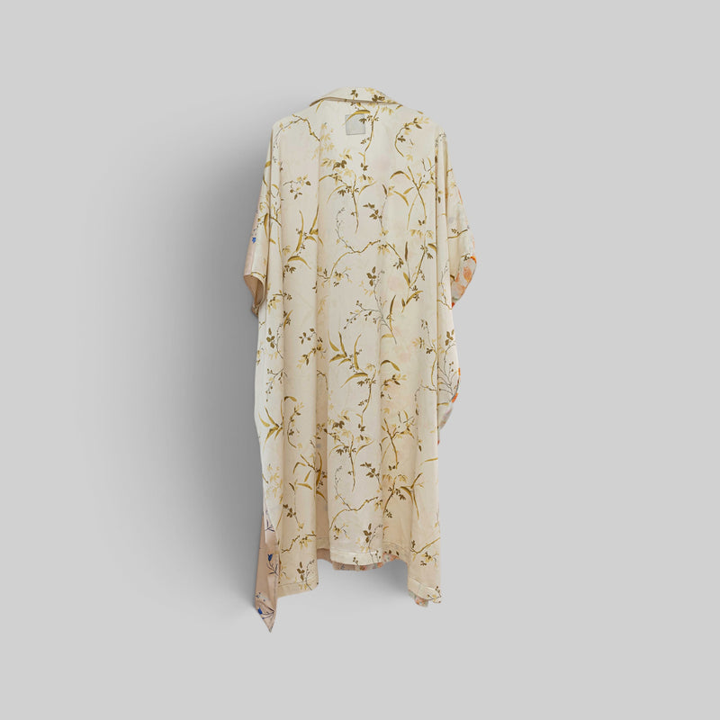 Kaftan à col ouvert en soie
