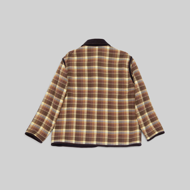 Veste réversible tissée à la main avec finitions en velours côtelé
