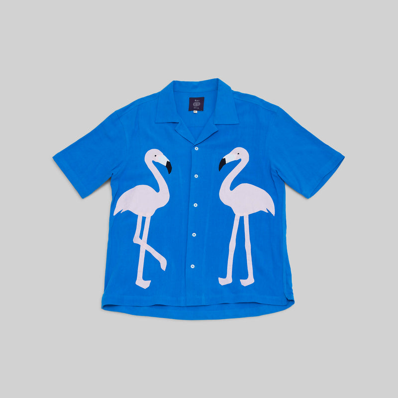 Flamingo Appliqué Camp Shirt
