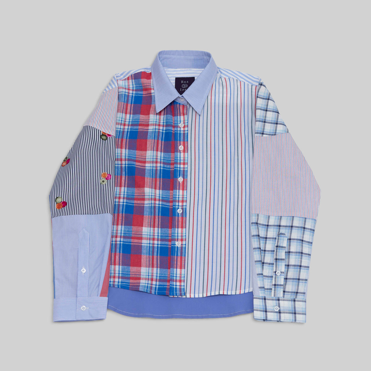 Patchwork Cropped Shirt