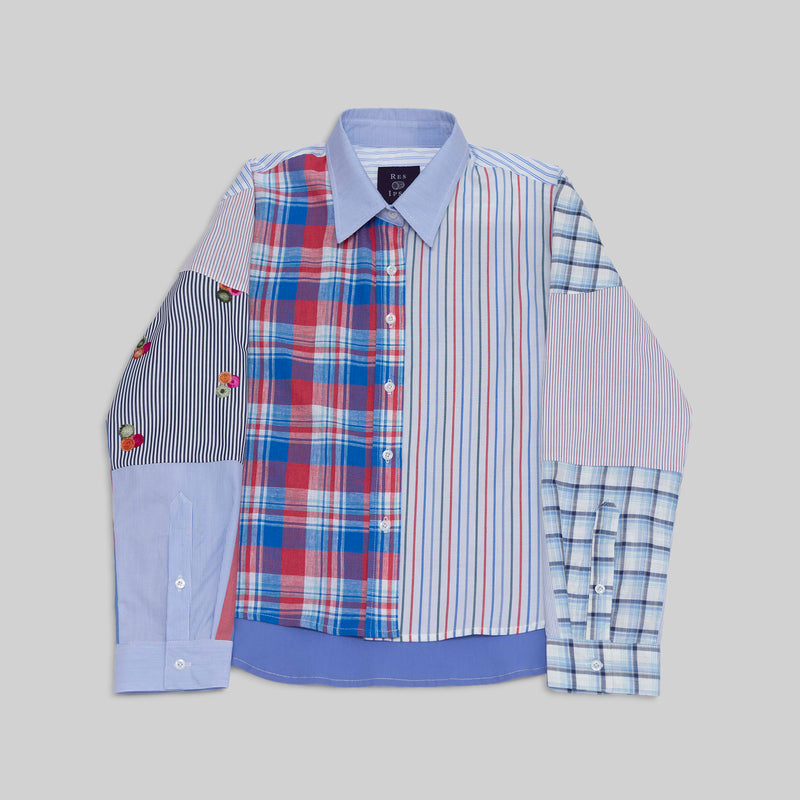 Patchwork Cropped Shirt
