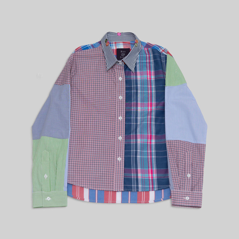 Patchwork Cropped Shirt