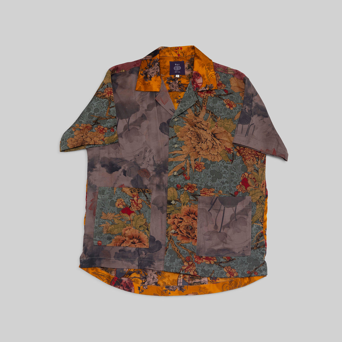 Silk Patchwork Camp Shirt