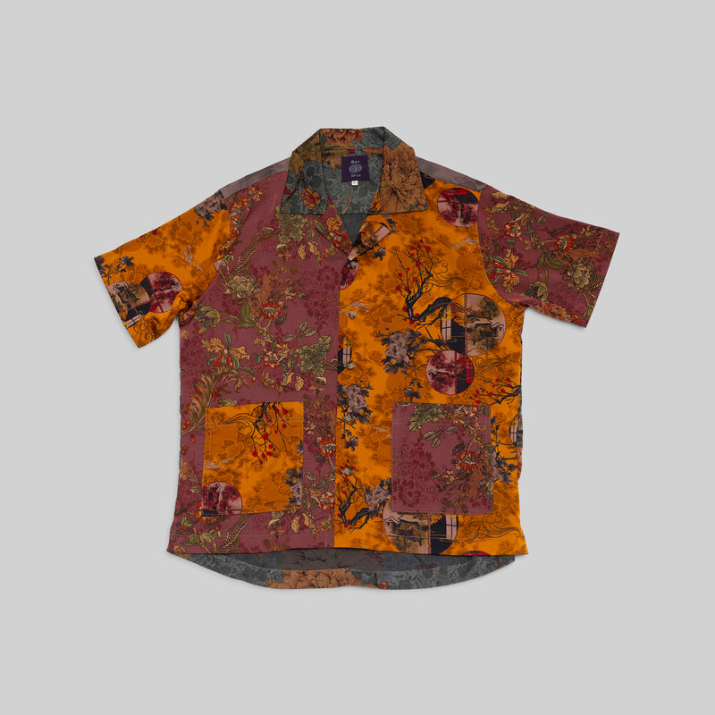 Silk Patchwork Camp Shirt