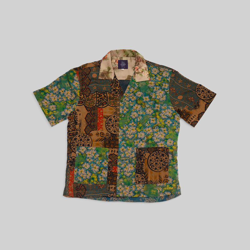 Silk Patchwork Camp Shirt