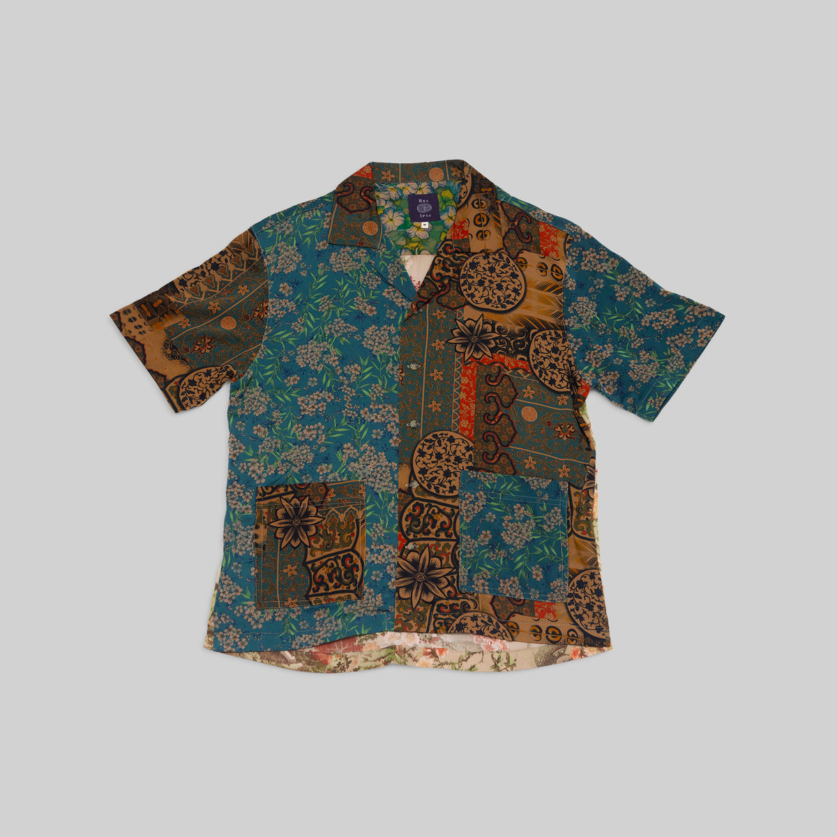 Silk Patchwork Camp Shirt