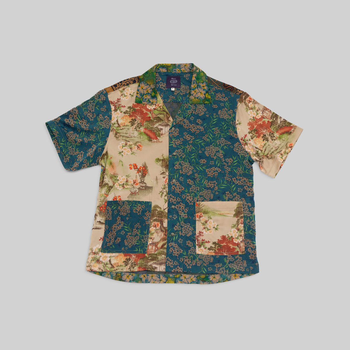 Silk Patchwork Camp Shirt