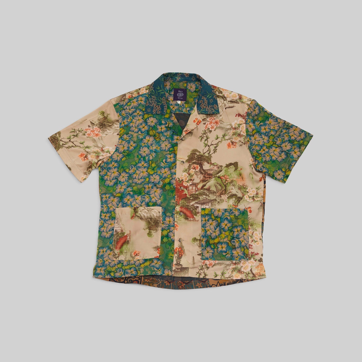 Silk Patchwork Camp Shirt
