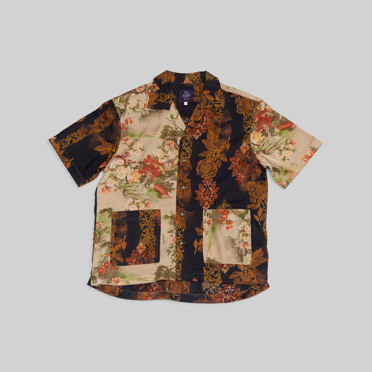 Silk Patchwork Camp Shirt