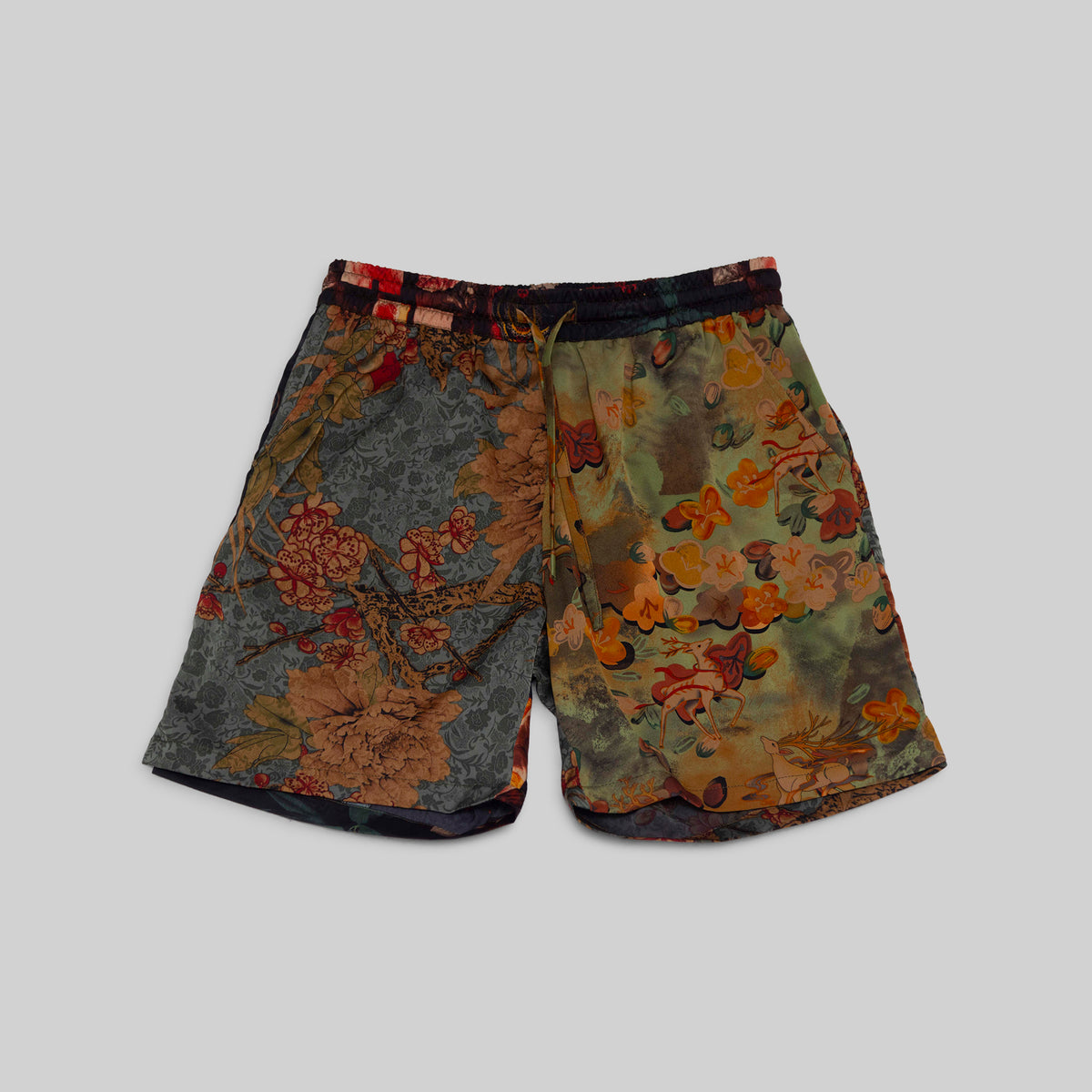 Patchwork Silk Camp Shorts