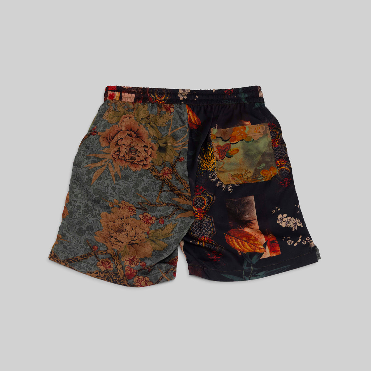 Patchwork Silk Camp Shorts