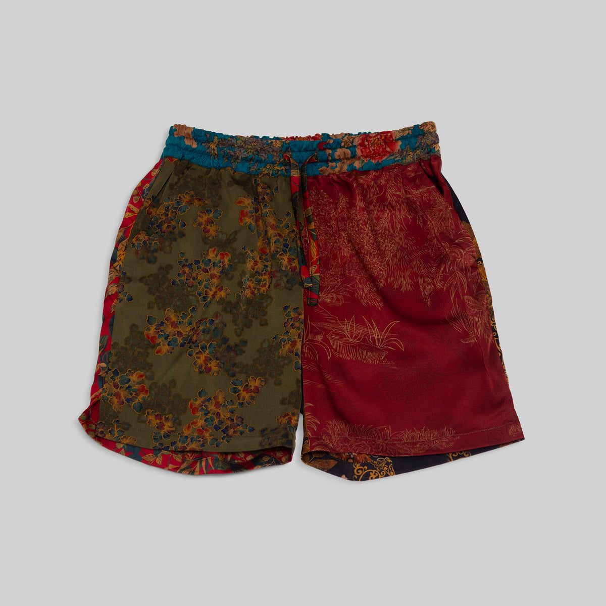 Patchwork Silk Camp Shorts