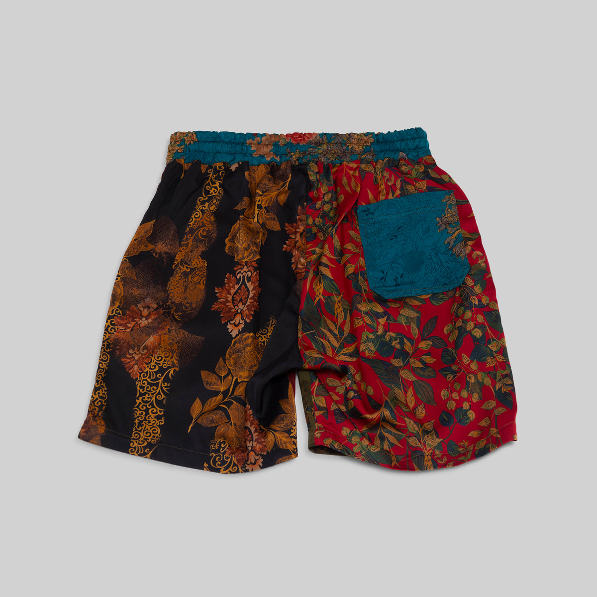 Patchwork Silk Camp Shorts