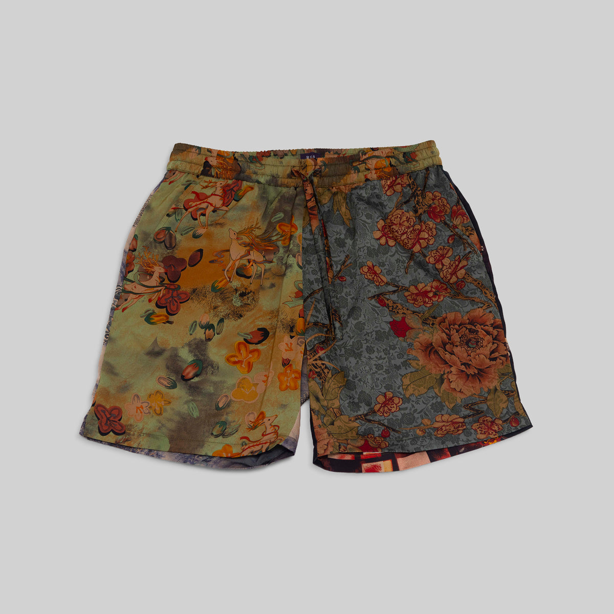 Patchwork Silk Camp Shorts