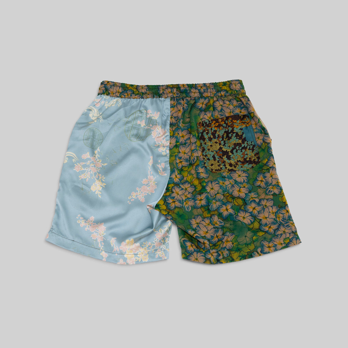 Patchwork Silk Camp Shorts