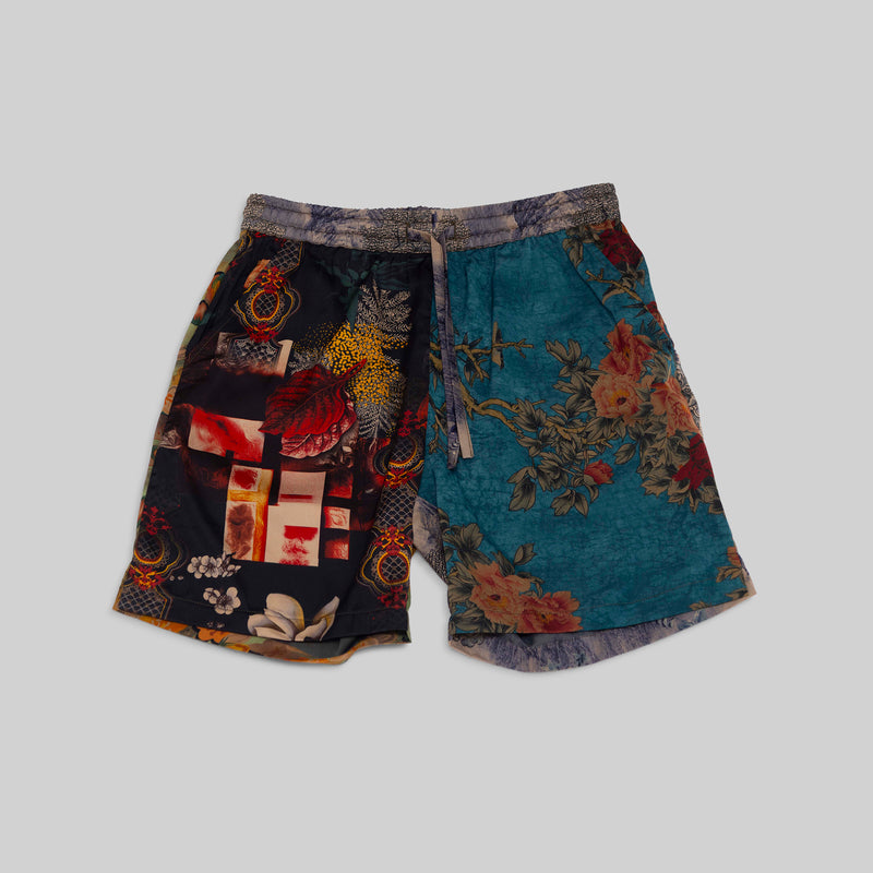 Patchwork Silk Camp Shorts