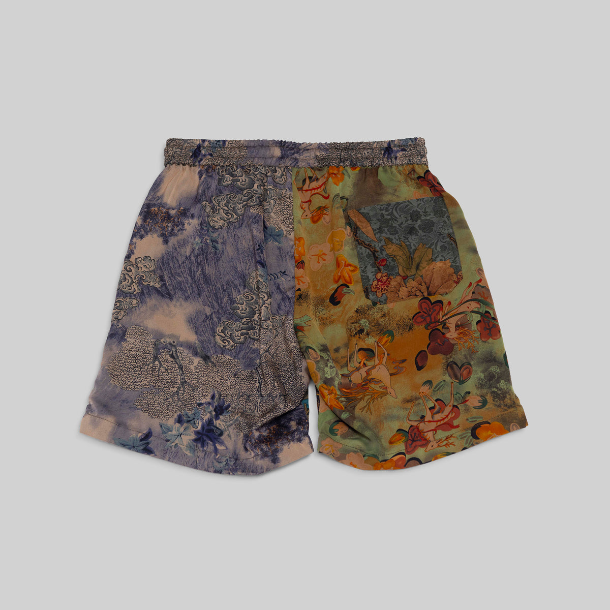 Patchwork Silk Camp Shorts