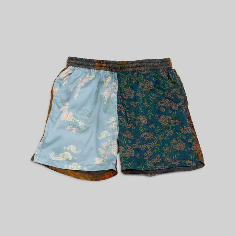 Patchwork Silk Camp Shorts