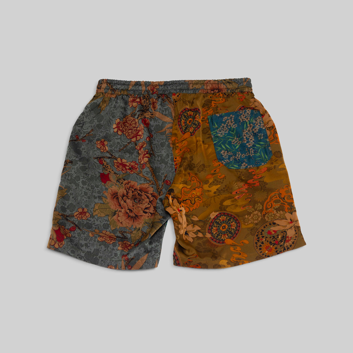 Patchwork Silk Camp Shorts