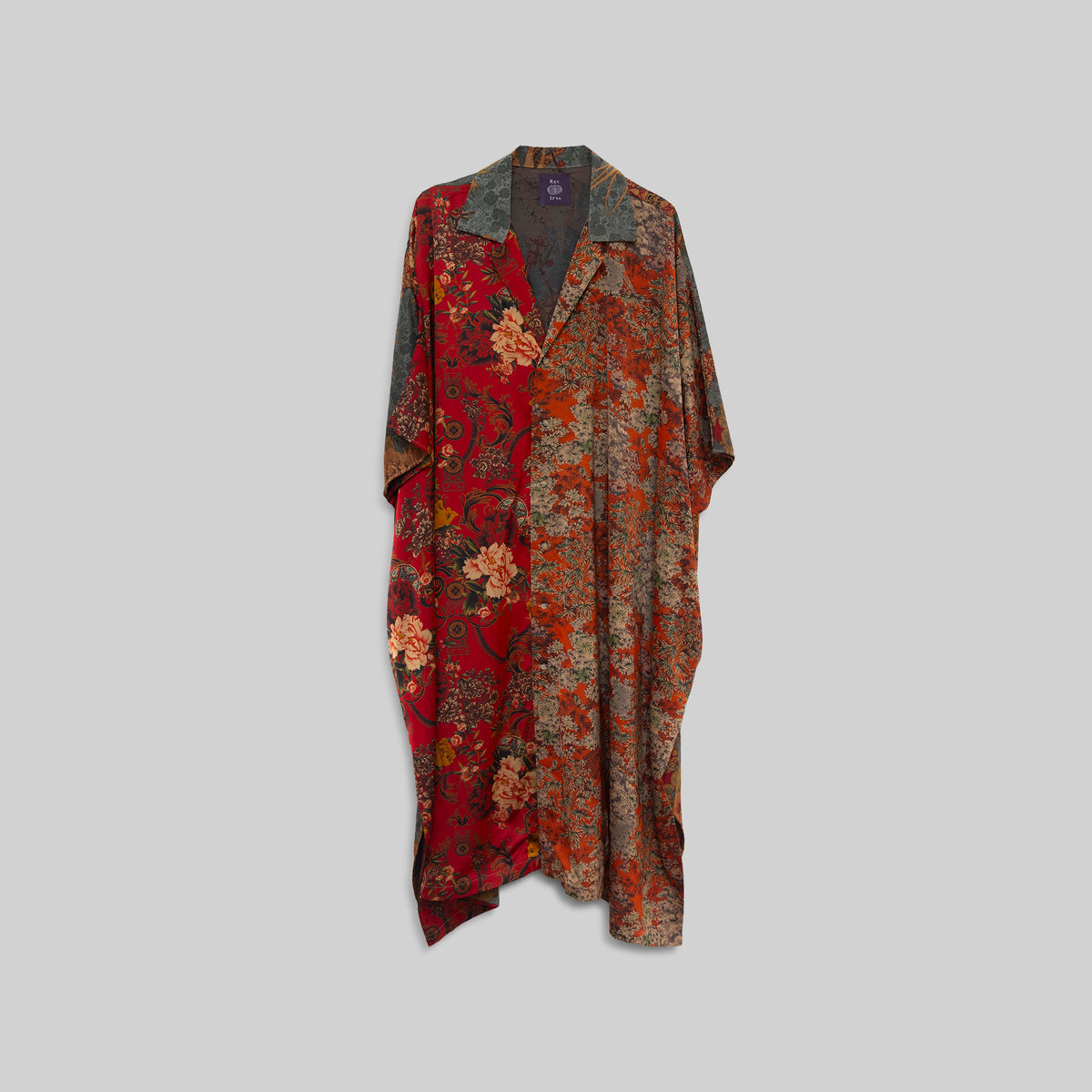 Silk Open Collar Kaftan