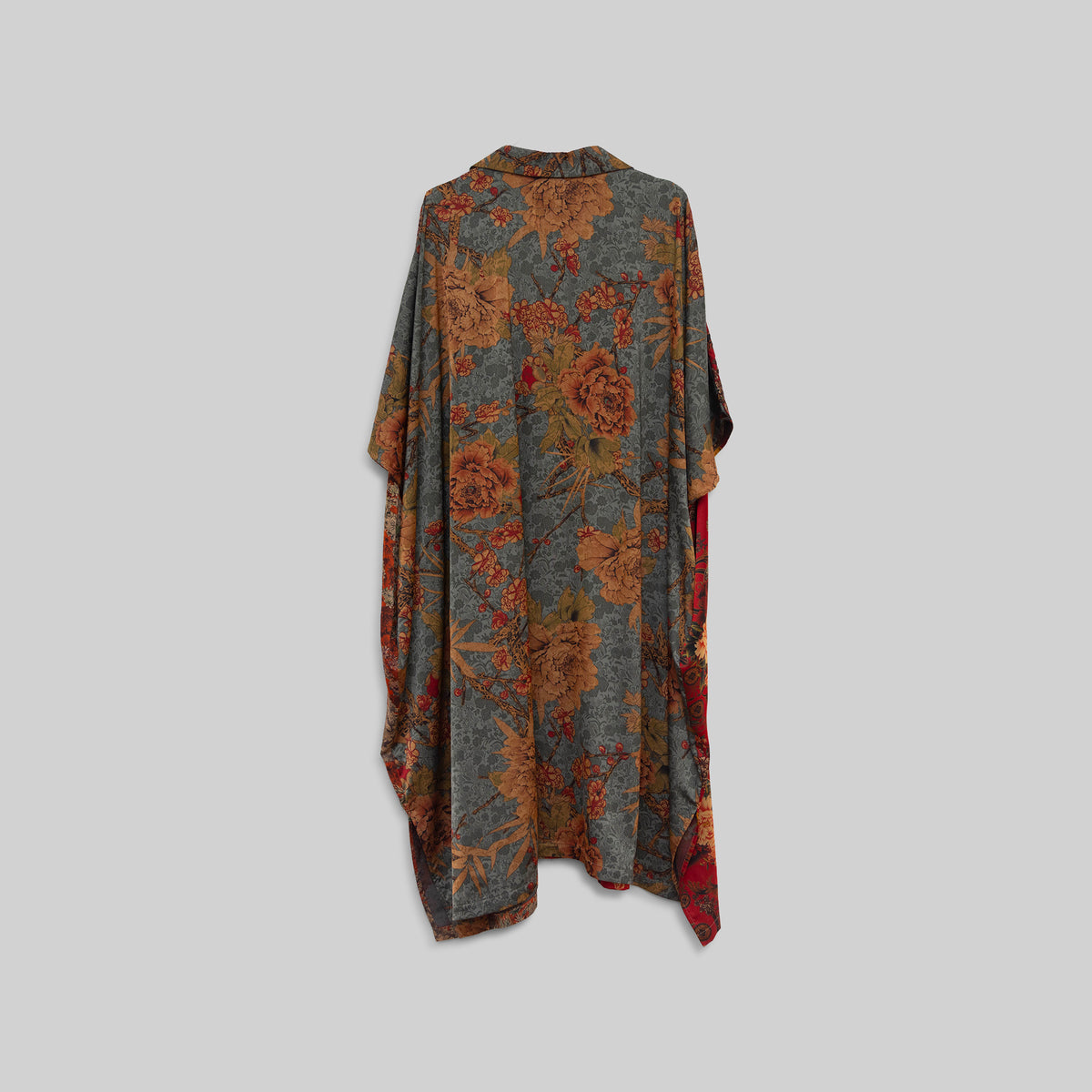Silk Open Collar Kaftan