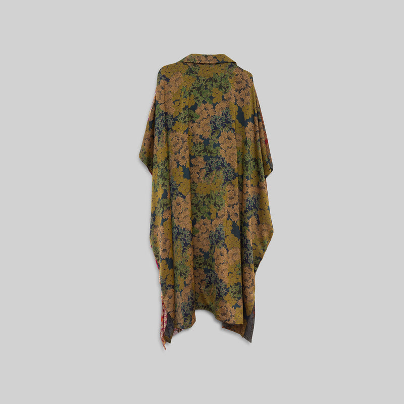 Silk Open Collar Kaftan