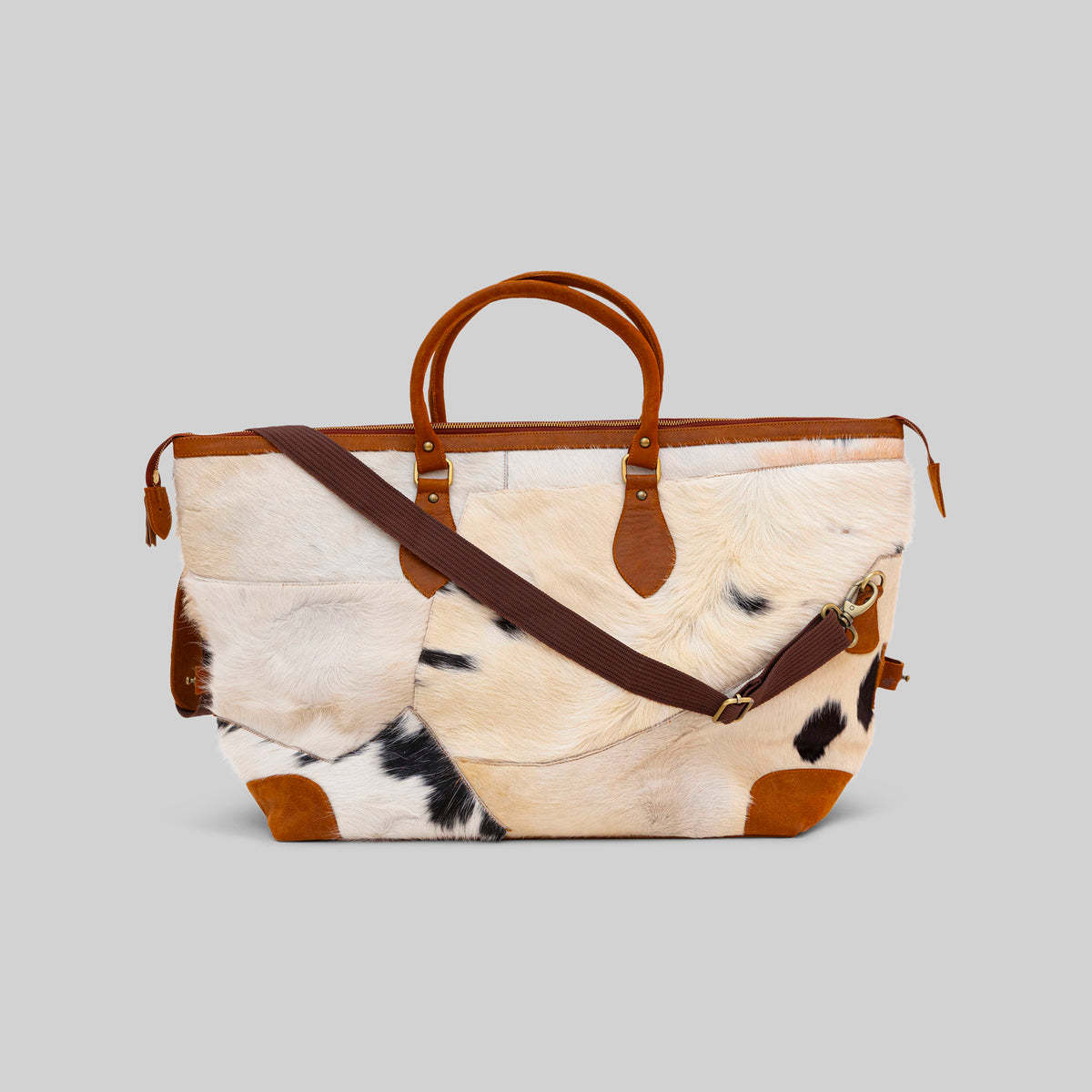 Sac week-end en cuir de vachette