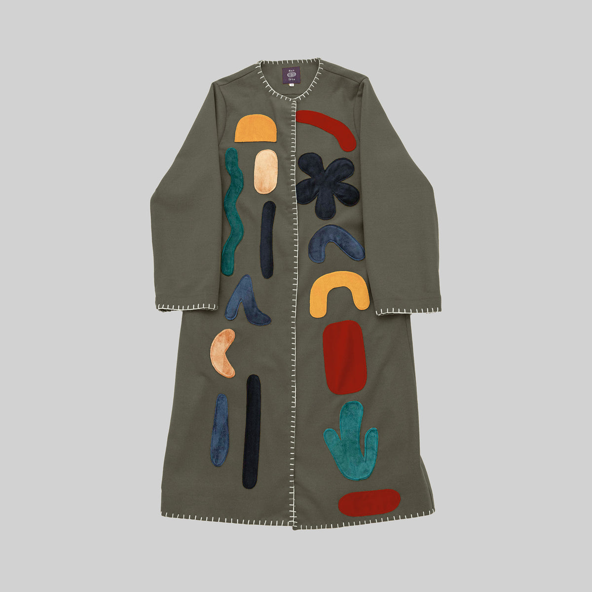 Manteau en laine à appliqués