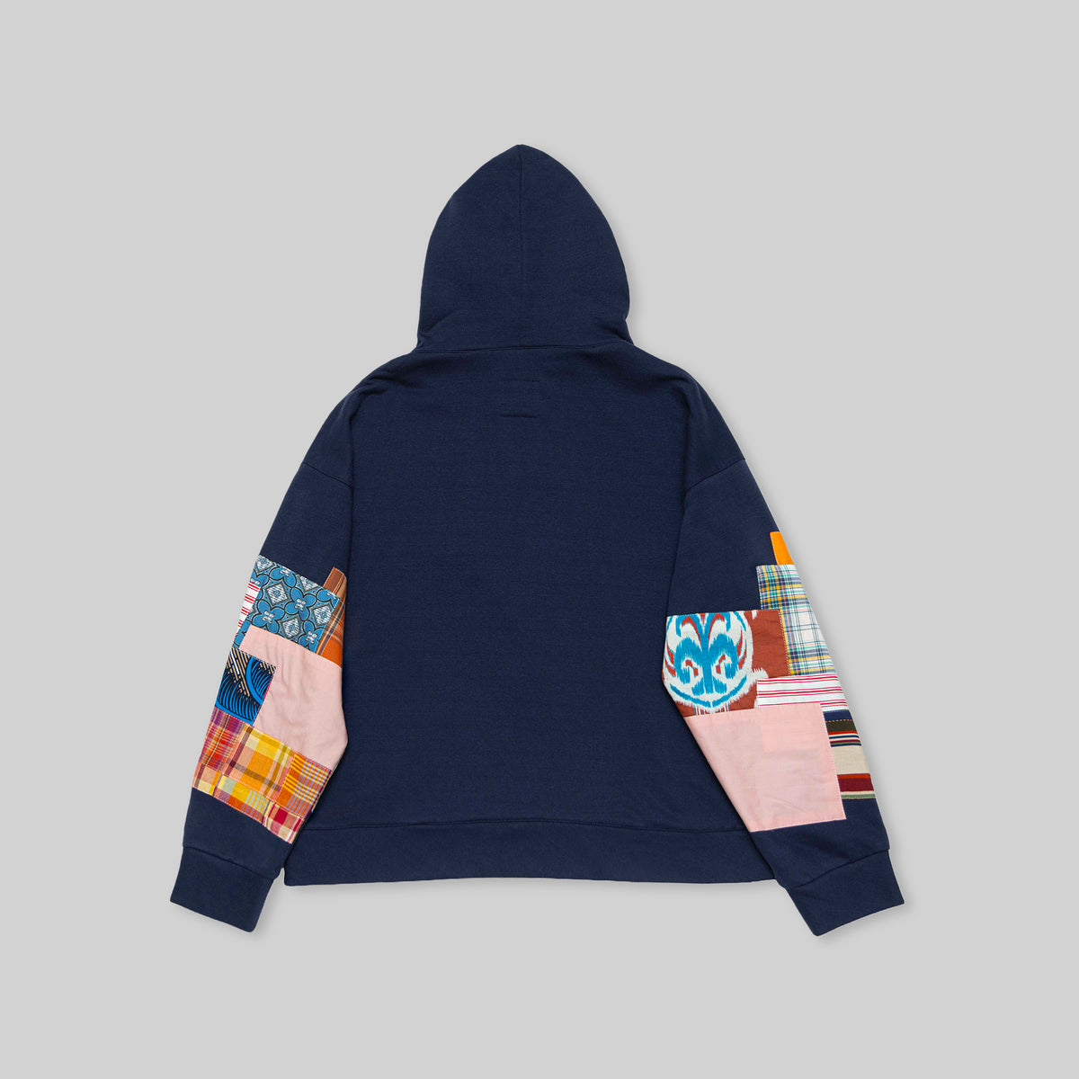 Navy Patchwork Hoodie