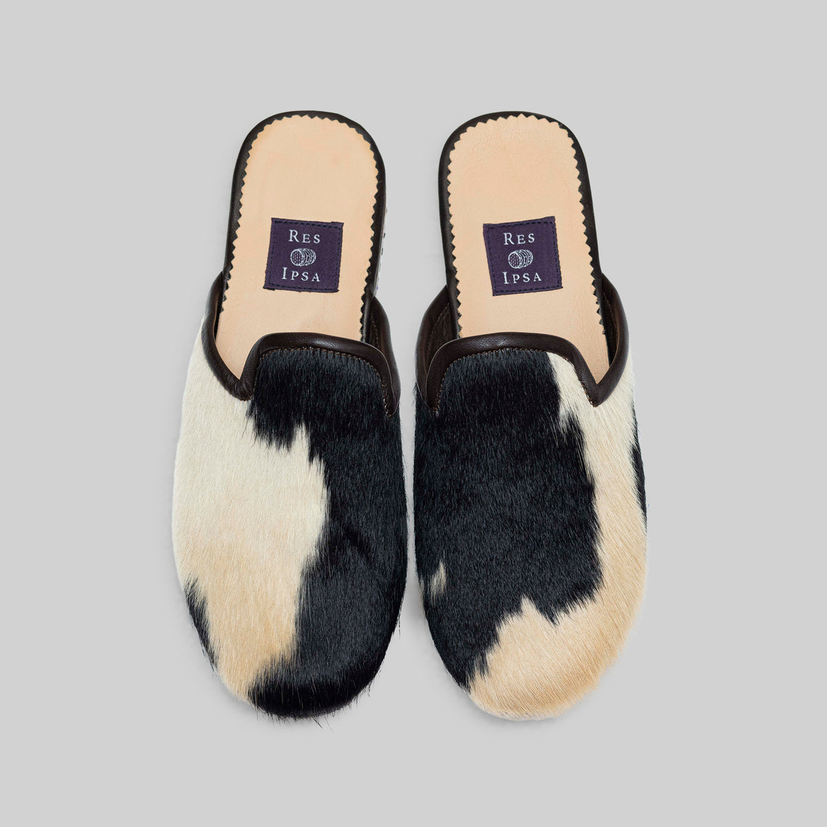 Mules en cuir de vachette pour femmes, pointure 40