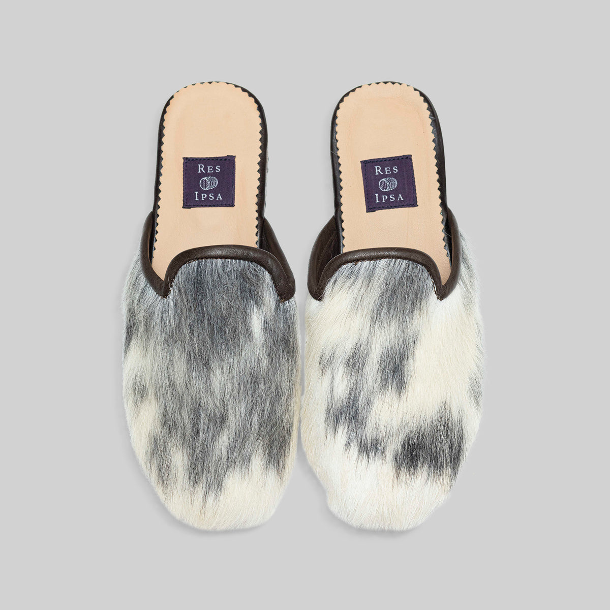 Mules en cuir de vachette pour femmes, pointure 40