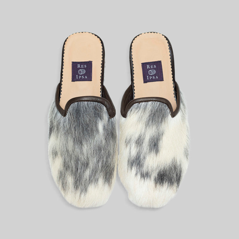 Mules en cuir de vachette pour femmes, pointure 40