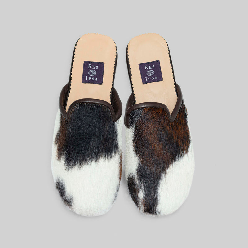 Mules en cuir de vachette pour femmes, pointure 40