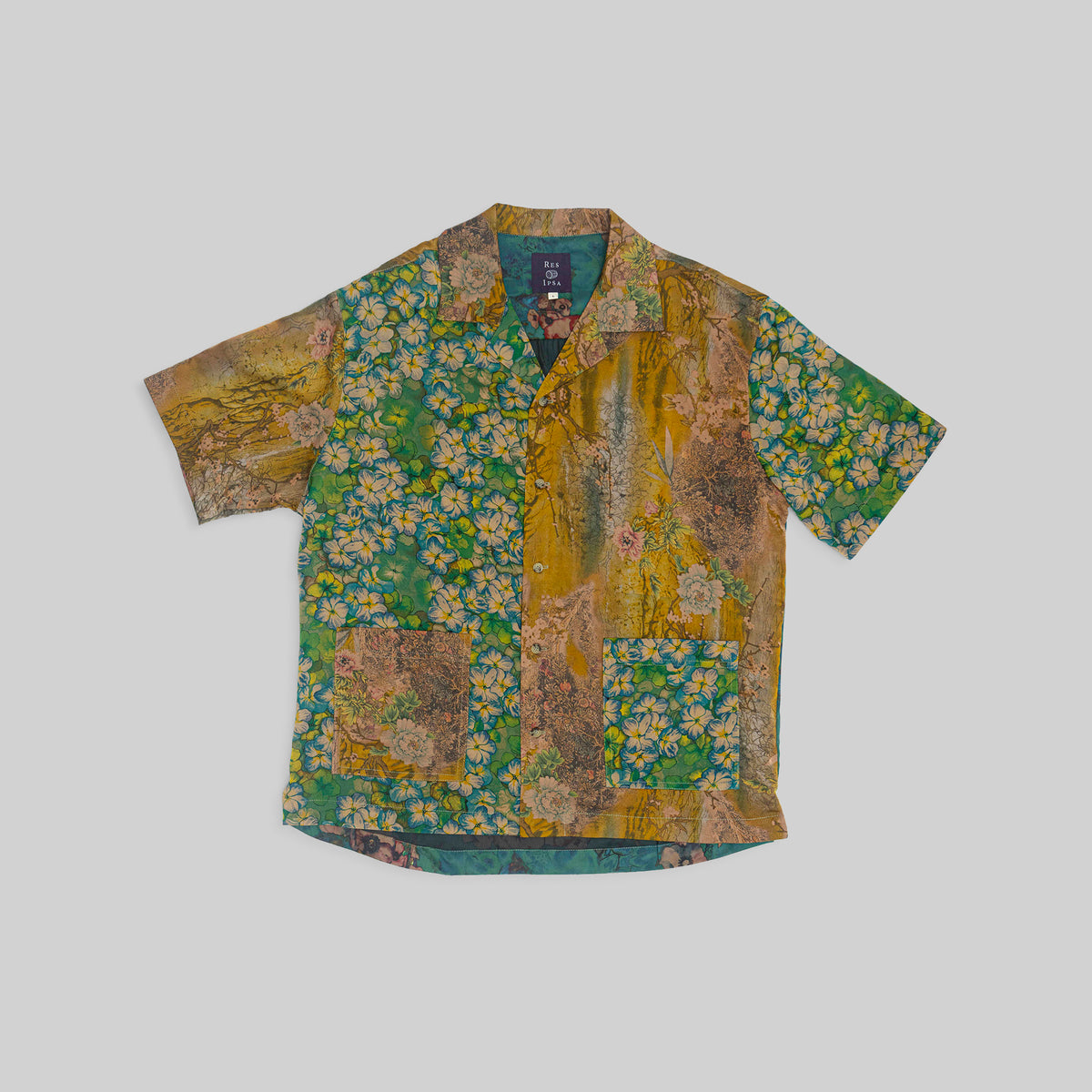 Silk Patchwork Camp Shirt