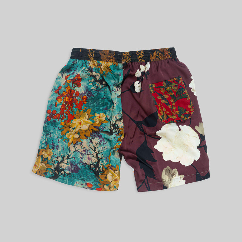 Patchwork Silk Camp Shorts
