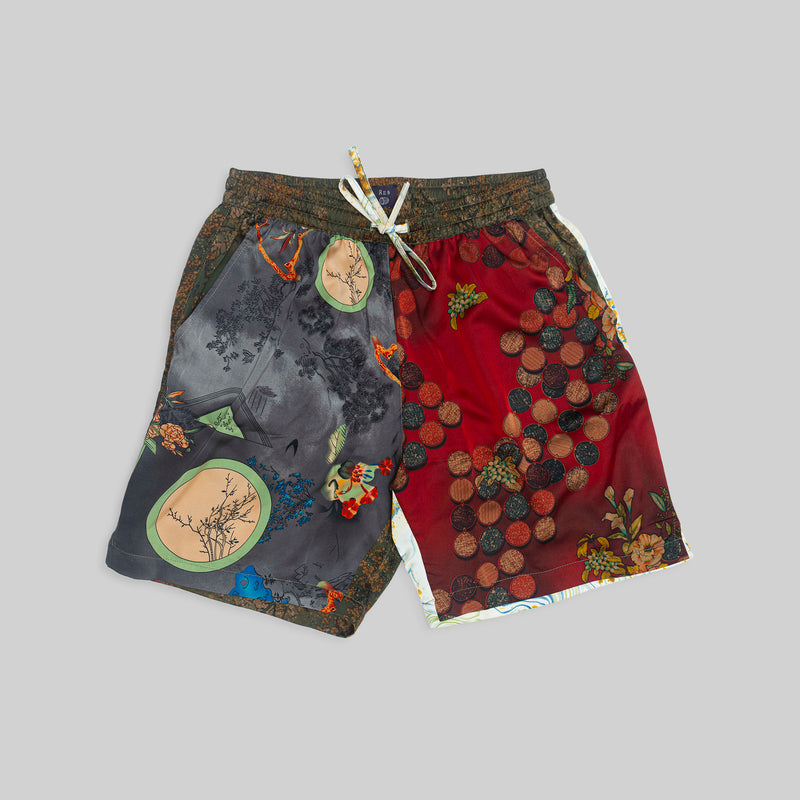 Patchwork Silk Camp Shorts