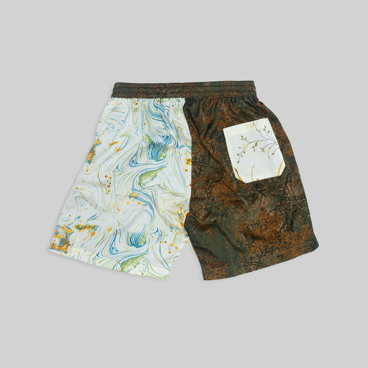 Patchwork Silk Camp Shorts