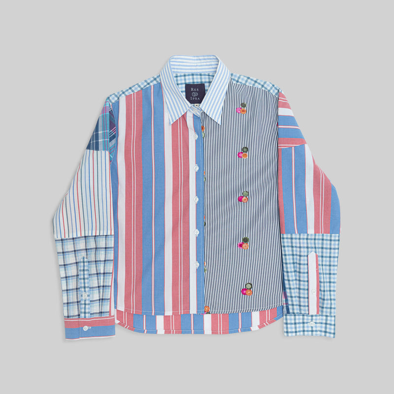 Patchwork Cropped Shirt
