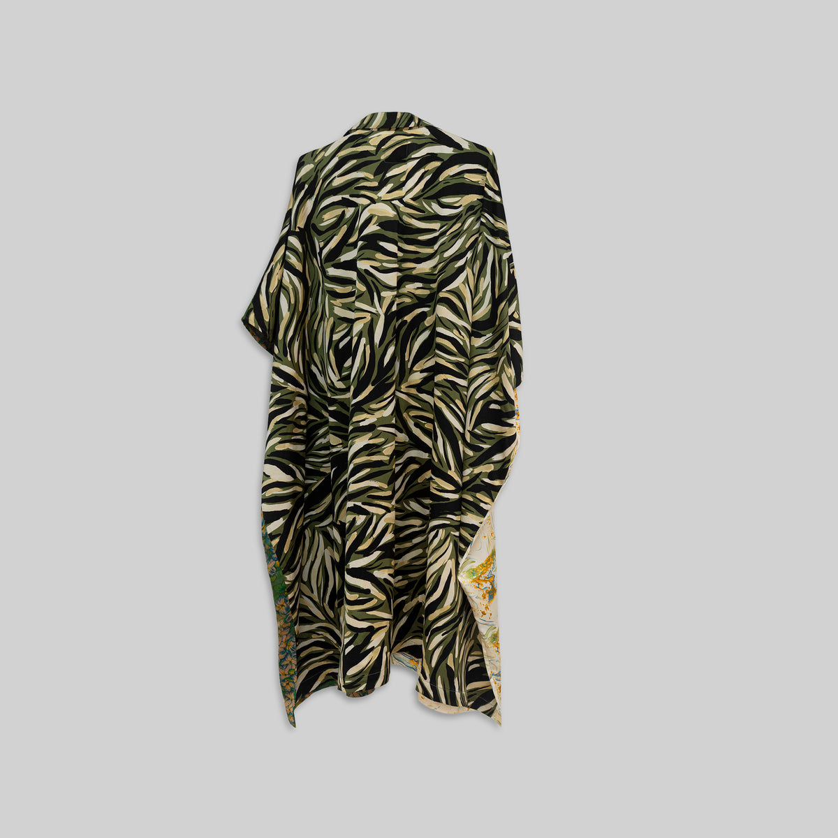 Silk Open Collar Kaftan