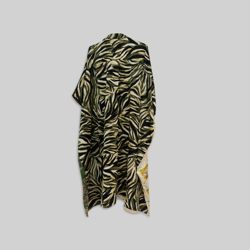 Silk Open Collar Kaftan